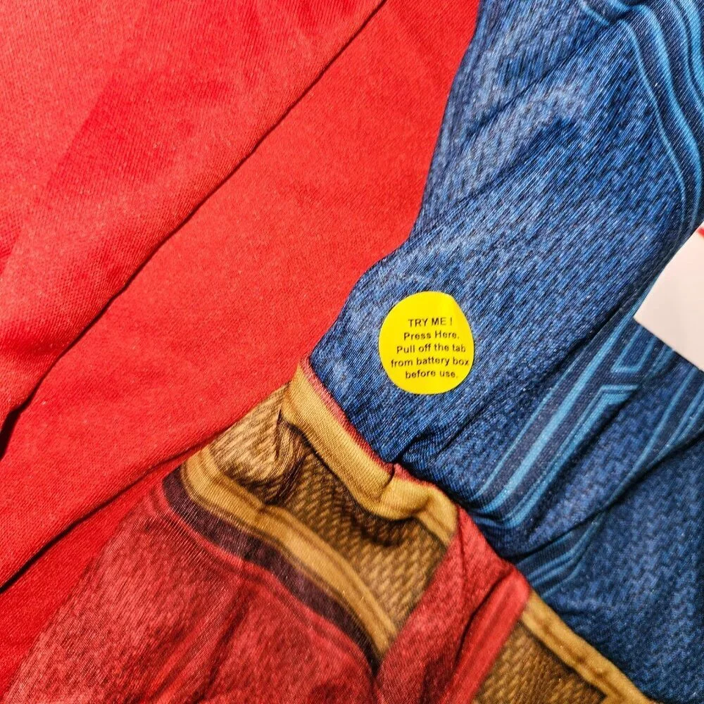 NEW Superman Halloween Costume DC Rubies Boys Medium 7/8 For 6-8 Years Light-Up